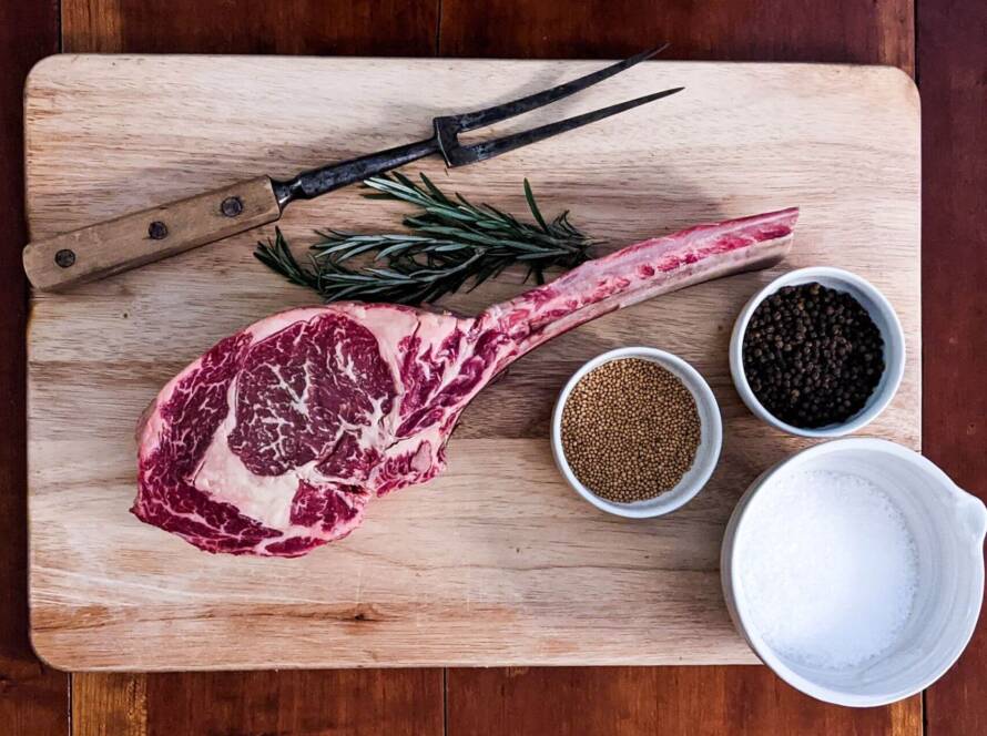 Steak on a cutting board